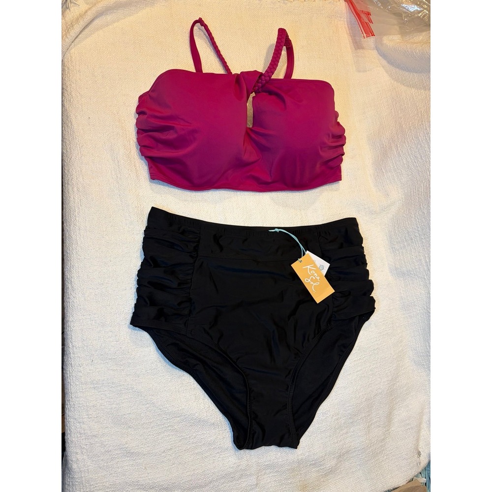 Shade & Shore High Neck Braided Strap Top  & Full coverage High Waist Bottom - Picture 7 of 10